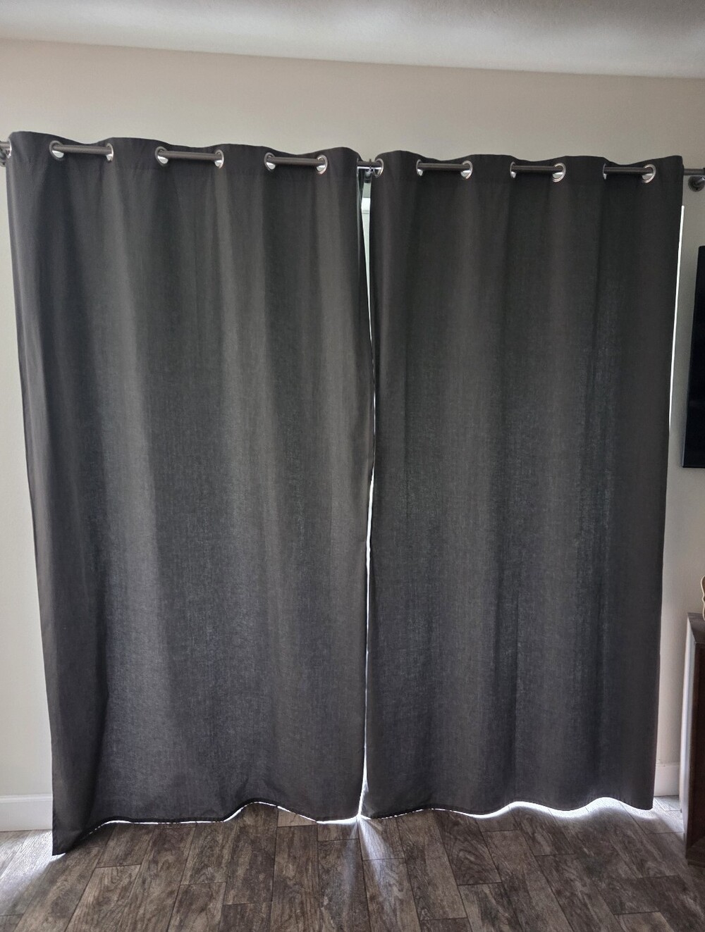 IKEA Grey Grommet Top Curtains, 2 Panels, 100% Cotton, 57" x 98", LNWOT